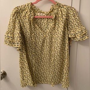 Max Studio Lemon Print Blouse Medium